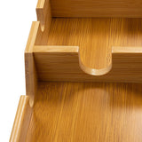 Bamboo Sofa Arm Tray Couch Phone Holder Anti-Slip for Snacks Drinks - Side View