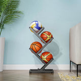 Ball Trolley Rack Display Stand Basketball Football Storage - Rear View