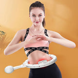 Weighted Hoola Hoop for Adults Weight Loss Exercise 2 in 1 Abdomen Massage Fitness - Front View