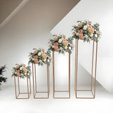 Rose Gold Metal Flower Stand - Front View