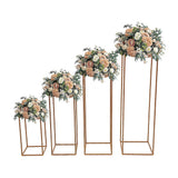 Rose Gold Metal Flower Stand - Top-Down View
