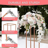 Rose Gold Metal Flower Stand - Rear View