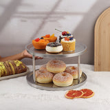 2-Tier Rack Lazy Susan Organiser Steel Kitchen Pantry Cabinet Storage - Front View