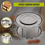 2-Tier Rack Lazy Susan Organiser Steel Kitchen Pantry Cabinet Storage