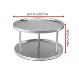 2-Tier Rack Lazy Susan Organiser Steel Kitchen Pantry Cabinet Storage
