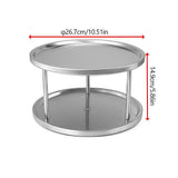 2-Tier Rack Lazy Susan Organiser Steel Kitchen Pantry Cabinet Storage - Extra Image