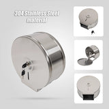 Toilet Paper Towel Dispenser Brushed Stainless Steel Wall-Mounted Bathroom Tissue - Low Angle