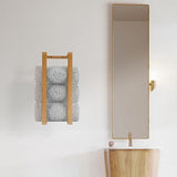 Wall Towel Rack for Rolled Towels Bathroom Storage - Front View