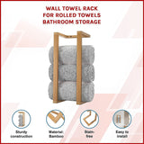 Wall Towel Rack for Rolled Towels Bathroom Storage - Side View