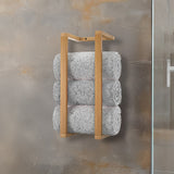 Wall Towel Rack for Rolled Towels Bathroom Storage - Rear View