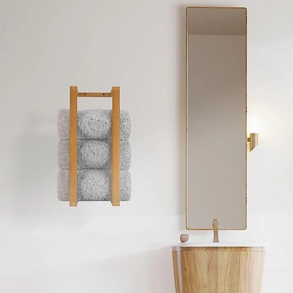 Wall Towel Rack for Rolled Towels Bathroom Storage