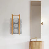 Wall Towel Rack for Rolled Towels Bathroom Storage - Front View