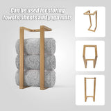 Wall Towel Rack for Rolled Towels Bathroom Storage - Low Angle