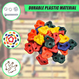 Jungle Gym Rock Climbing Holds Kids Wall Mounting Hardware Knotted Rope 25 Handles Playground - Extra Image