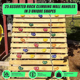 Jungle Gym Rock Climbing Holds Kids Wall Mounting Hardware Knotted Rope 25 Handles Playground - Extra Image