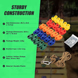 Jungle Gym Rock Climbing Holds Kids Wall Mounting Hardware Knotted Rope 25 Handles Playground - Extra Image