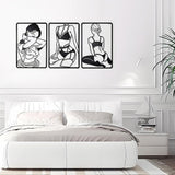 3pc Modern Metal Wall Art Decor Abstract Minimalist Decoration - Front View