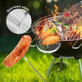 2pc BBQ Basket Round Campfire Grid Cookware - Rear View