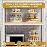 2-Tier Bamboo Lazy Susan Turntable Organizer for Kitchen Counter Cabinet - Extra Image