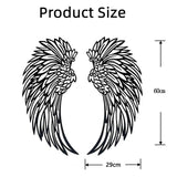 LED Angel Wing Metal Wall Art Wrought Iron Wings Sculpture Fairy Lights - Rear View