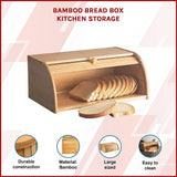 Bamboo Bread Box Kitchen Storage - Side View