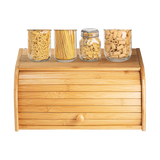 Bamboo Bread Box Kitchen Storage - Top-Down View