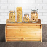 Bamboo Bread Box Kitchen Storage - Rear View