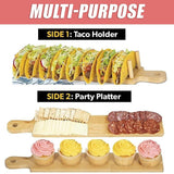 Taco Tray Holder Food Charcuterie Kitchen Gift - Rear View