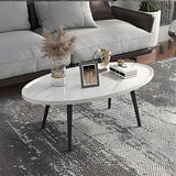 Oval Coffee Table Mid Century Modern Minimalist Display - Front View