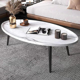 Oval Coffee Table Mid Century Modern Minimalist Display - Side View
