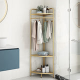 Corner Gold Clothing Rack Clothes Bedroom Storage - Top-Down View