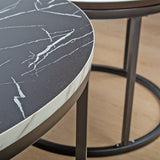 Coffee Table Round Marble Design Nesting Side Furniture