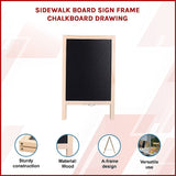 Sidewalk Board Sign Frame Chalkboard Drawing - Side View