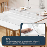 PVC Tablecloth Clear Plastic Cover Protector Mat - Rear View