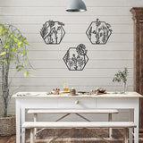 3pc Metal Art Wall Decor - Front View