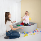 Corner Ball Pit Playpen Enclosure Grey - Close-Up Angle