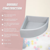 Corner Ball Pit Playpen Enclosure  Safe Grey Play Area for Babies and Toddlers, Indoor or Outdoor
