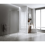 70x200cm Glass Shower Screen with Black Wall & Floor U Brackets