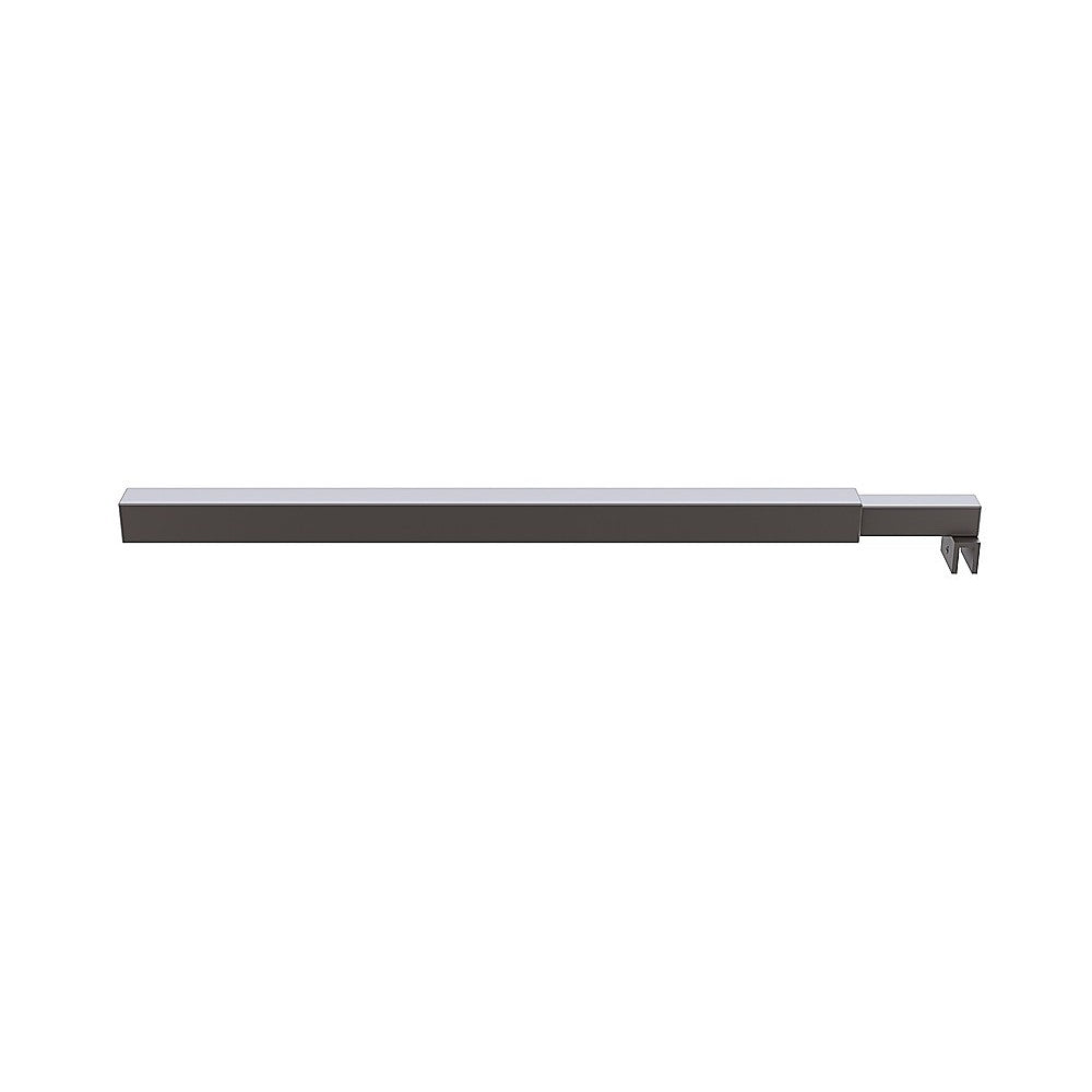 70x200cm Glass Shower Screen with Gunmetal U-brackets & Square Pole