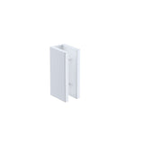 70x210cm Single Shower Glass Screen with White U-brackets & Square Pole - Close-Up Angle