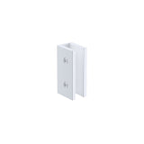 70x210cm Single Shower Glass Screen with White U-brackets & Square Pole - Low Angle