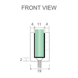 70x210cm Single Shower Glass Screen with White U-brackets & Square Pole - Extra Image