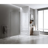 70x210cm Glass Shower Screen with Nickel F-Brackets and Floor F-Bracket