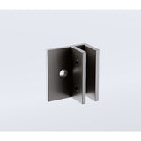 70x210cm Single Shower Glass Screen with Gunmetal F-brackets & Round Pole - Close-Up Angle