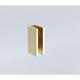 80x200cm Single Shower Glass Screen with Gold U-brackets & Square Pole - Close-Up Angle