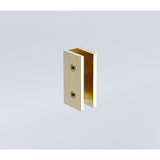 80x200cm Single Shower Glass Screen with Gold U-brackets & Square Pole - Low Angle