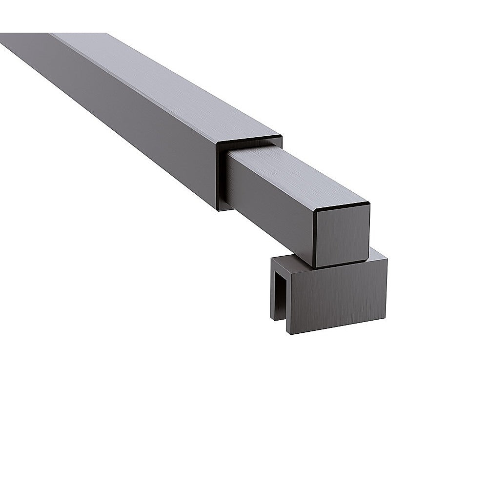 80x200cm Glass Shower Screen with Gunmetal U-brackets & Square Pole