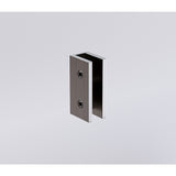 80x200cm Single Shower Glass Screen with Gunmetal U-brackets & Round Pole - Close-Up Angle