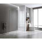 80x200cm Glass Shower Screen with Gold F-Brackets and Floor F-Bracket