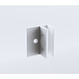 80x200cm Single Shower Glass Screen with White F-brackets & Square Pole - Close-Up Angle